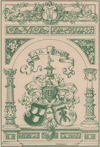 Ornamente und Wappen in Geschmack deutscher Renaissance
